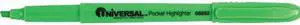 UNIVERSAL Pocket Clip Highlighter Chisel Tip Fluorescent Green Ink Dozen 08852