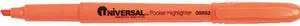 Universal 08853 Pocket Clip Highlighter- Chisel Tip- Fluorescent Orange Ink- 12/Pk