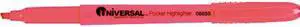 UNIVERSAL Pocket Clip Highlighter Chisel Tip Fluorescent Pink Ink Dozen 08855