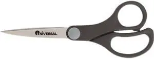 Universal Economy Scissors 7" Length Straight Handle Stainless Steel Black 92008