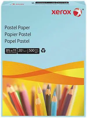 Xerox 3R11050 Multipurpose Pastel Paper- 20lb- Letter- Blue- 500 Sheets/Ream
