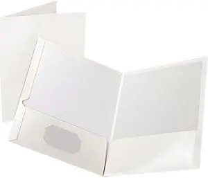 Tops Pendaflex 51704 High Gloss Laminated Paperboard Folder, 100-Sheet Capacity, White, 25/Box