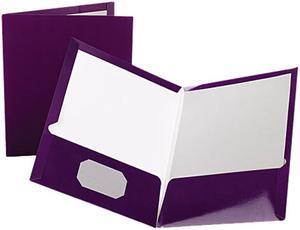 Tops Pendaflex 51726 High Gloss Laminated Folder, 100-Sheet Capacity, Purple, 25/Box