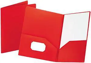 Oxford Poly Twin-Pocket Folder, 100-Sheet Capacity, 11 X 8.5, Opaque Red 57411