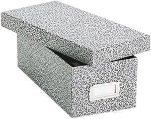 Tops Pendaflex 40588 Reinforced Board Card File with Lift-Off Lid Holds 1200 3 x 5 Cards  Black/White