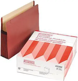Tops Pendaflex 45302 Watershed 7   Expansion File Pocket  Straight  Letter  Red  5/Box