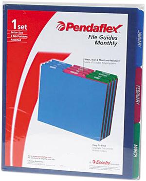 Tops Pendaflex 40144 Top Tab File Guides  Monthly  1/3 Tab  Polypropylene  Letter  12/Set
