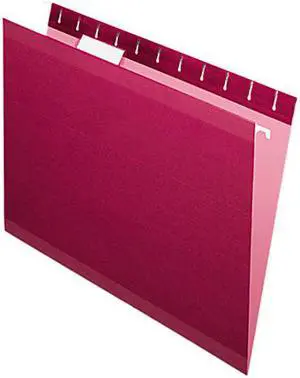 Tops Pendaflex 415215BUR Reinforced Hanging Folders  Kraft  Letter  Burgundy  25 per Box