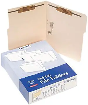 Tops Pendaflex M13U13 Folders with 2 Bonded Fasteners  1/3 Cut  Top Tab  Letter  Manila  50/Box