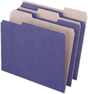 Tops Pendaflex 04335 Recycled Paper File Folders, .33 Cut Top Tab, Letter, Violet, 100-Box