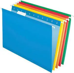 Pendaflex 415315ASST Reinforced Hanging File Folder- Kraft- Legal- Brites- 25/Box