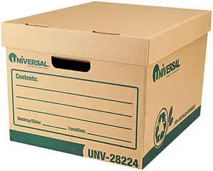 Universal 28224 Recycled Record Storage Boxes  Letter  12   x 15   x 10    Kraft  12/CT