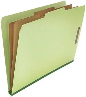 Universal 10281 Pressboard Classification Folder  Legal  6-Section  Green