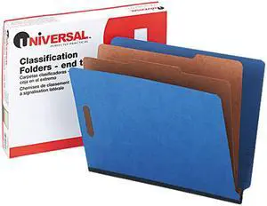 Universal 10318 Pressboard End Tab Classification Folders  Ltr  6-Section  BE  10/box