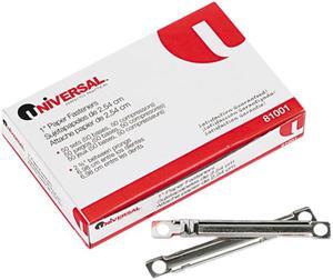 Universal 81001 Complete Two-Piece Paper File Fasteners  1 in.Capacity  50 per Box