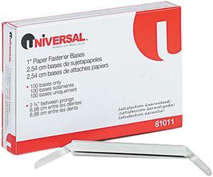 Universal 81011 Prong Base For Paper File Fasteners  1 in.Capacity  100 Per Box