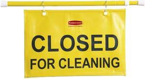 Rubbermaid Safety Sign "Closed for Cleaning" Extends 49-1/2" Yellow 9S1500YW