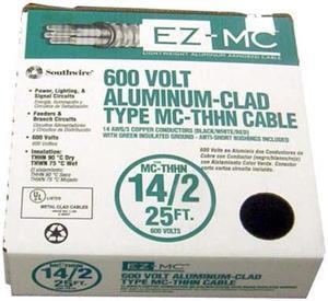 Southwire 68579221 25' 14/2 Type MC Cable Aluminum