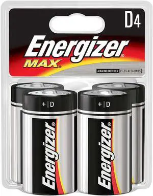 ENERGIZER Max 20500mAh 1.5V Size D Alkaline Battery, 4-pack