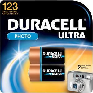 DURACELL Ultra Photo 3V 123 / DL123A / CR123A / EL123A Lithium Battery, 2-pack