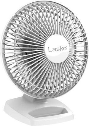 Lasko 6" 2-Speed Personal Table Fan with Storage Tray, 2002W, White