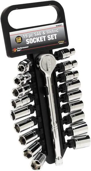 Wilmar Corporation Tools                 3/8" 19 Piece SAE &  Metric Socket Set