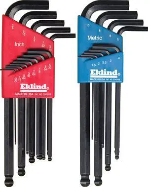 EKLIND TOOL COMPANY Ball End Hex Keys Standard & Metric 22 Piece Set