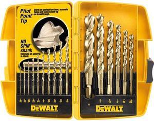 B & D DEWALT POWER TOOLS 16 Piece Set Pilot Point® Drill Bits