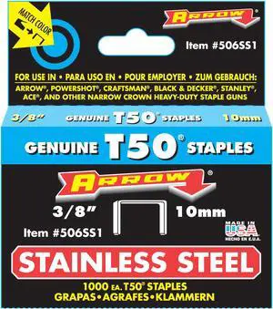 Arrow Fastener 506SS1 3/8" Genuine T50™ Stainless Steel Staples
