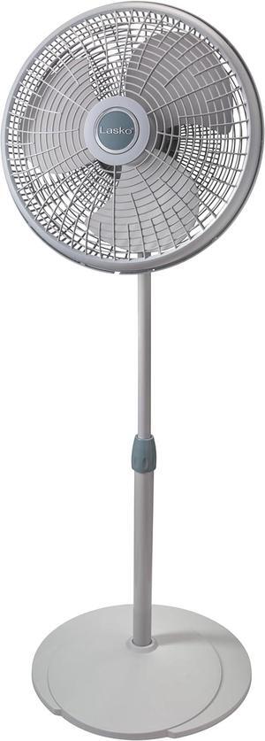 Lasko Oscillating Pedestal Stand Fan, 3-Speeds, Adjustable Height, Tilt Back Fan Head for Indoor, Bedroom, Living Room, Home Office, Dorm Use, 16 Inch, Gray, 2526
