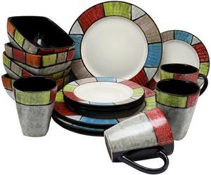 Elama Country Cottage16 Piece Stoneware Dinnerware Set