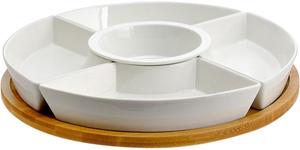 Elama Signature 12 1/4 Inch 6pc Lazy Susan Appetizer and Condiment Server Set