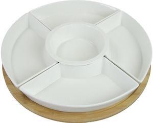 Elama Signature 12 1/4 Inch 6pc Lazy Susan Appetizer and Condiment Server Set