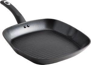 Oster Cuisine Allston 11 Inch Aluminum Grill Pan with Bakelite Handle in Black