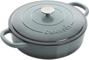 Crock Pot Artisan 5 qt Enameled Cast Iron Round Dutch Oven in Slate Grey