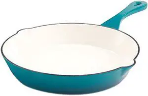 Crock Pot Artisan Enameled 10" Round Cast Iron Skillet in Teal Ombre