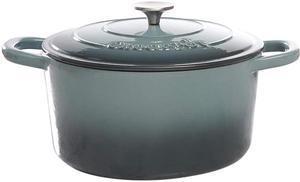 Crock Pot 69143.02 Artisan 7 Quart Enameled Cast Iron Round Dutch Oven, Slate Gray