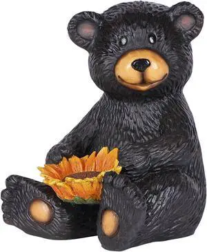 Hi-Line Gift Bear Cub Holding Sunflower Hi-Line Gift Bear Cub Holding Sunflower