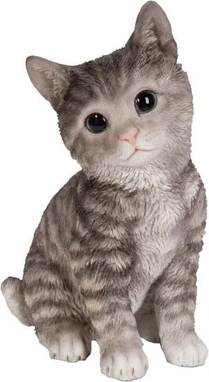 Hi-Line Gift Head-Tilting Grey Tabby Kitten Sitting Hi-Line Gift Head-Tilting Grey Tabby Kitten Sitting