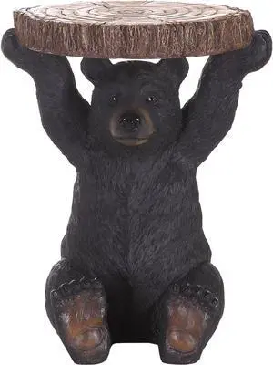Hi-Line Gift Sittingblack Bear Plant Stand Statue Hi-Line Gift Sittingblack Bear Plant Stand Statue