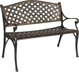 Hi-Line Gift Garden Bench Bronze Colour - Lattice Design 40 Inch Long Hi-Line Gift Garden Bench Bronze Colour - Lattice Design 40 Inch Long