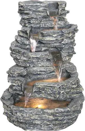 Hi-Line Gift LED Multi Level Rock Fountain Hi-Line Gift LED Multi Level Rock Fountain