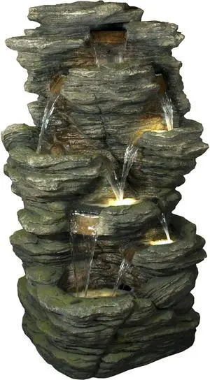 Hi-Line Gift LED Rock Multi Level Fountain Hi-Line Gift LED Rock Multi Level Fountain