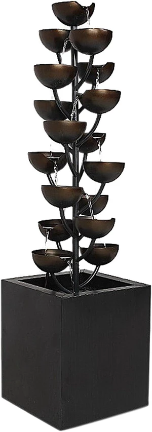 Hi-Line Gift Multi Level Zinc Metal Stacked Cups Fountain Hi-Line Gift Multi Level Zinc Metal Stacked Cups Fountain