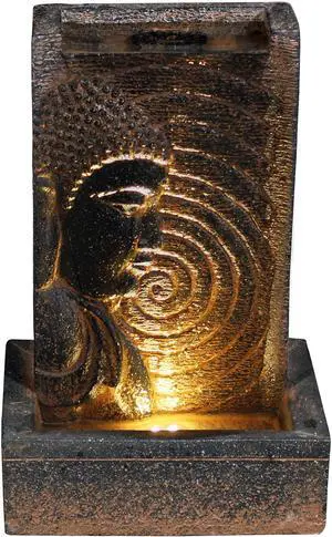 Hi-Line Gift LED Buddha Water Wall Fountain