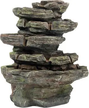Stone Fountain with 9 LED Lights Stone Fountain with 9 LED Lights