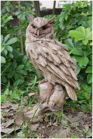 Hi-Line Gift Driftwood Eagle Owl On Stump Statue Hi-Line Gift Driftwood Eagle Owl On Stump Statue