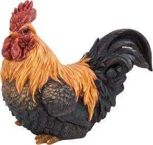 Hi-Line Gift Squatting Rooster Statue