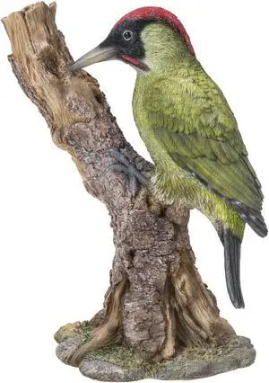 Hi-Line Gift Woodpecker On Stump Statue