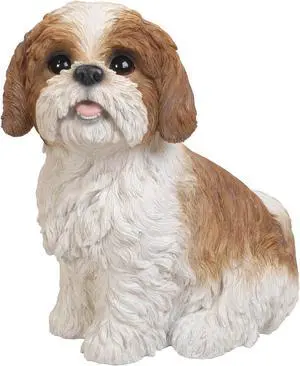 Hi-Line Gift Brown & White Shih Tzu Sitting Hi-Line Gift Brown & White Shih Tzu Sitting